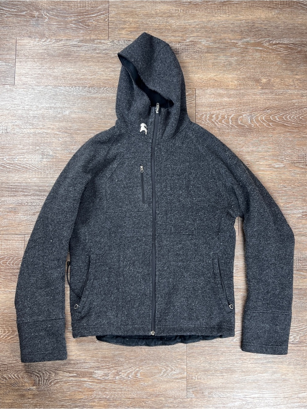 Backcountry Men’s Wool Blend Full Zip Hoodie Jacket Charcoal Gray | Size: M